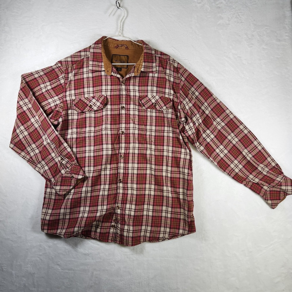Venado XL Plaid Flannel Shirt Corduroy‎ Collar Workwear Western Outdoor Heritage